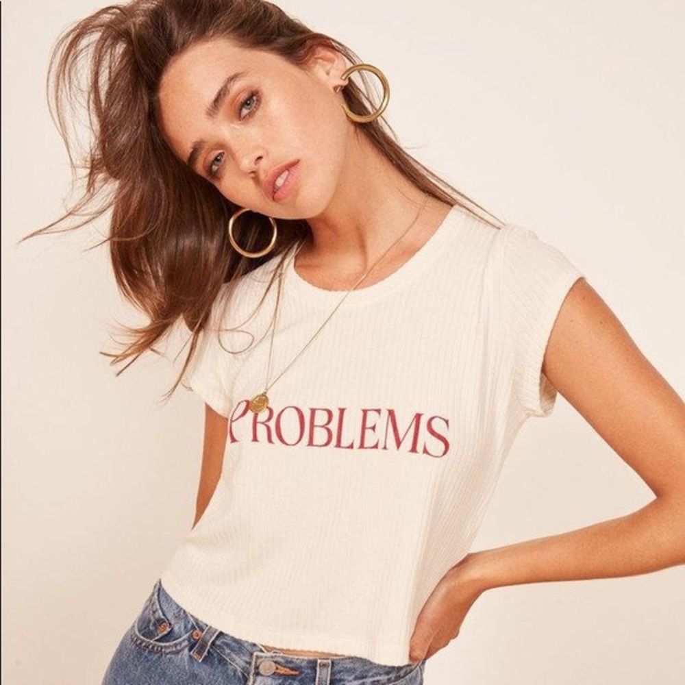 Reformation Graphic Ribbed “Problems” Tee